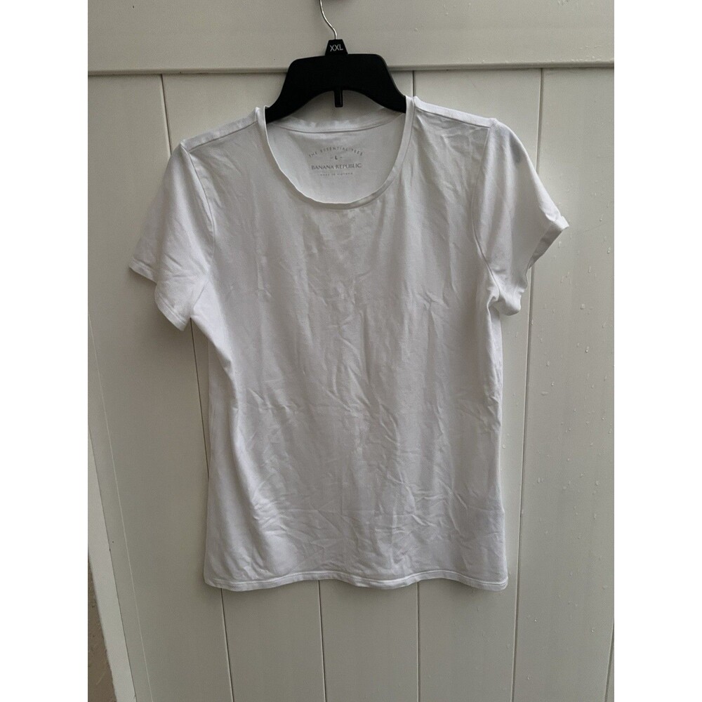 Banana Republic Essentials Tee women’s  Short Sleeve T-Shirt Size L White